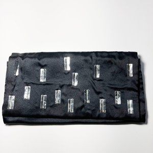 Coccinelle Made in Italy Dark Navy/Silver tabbed fishing line strap clutch- New